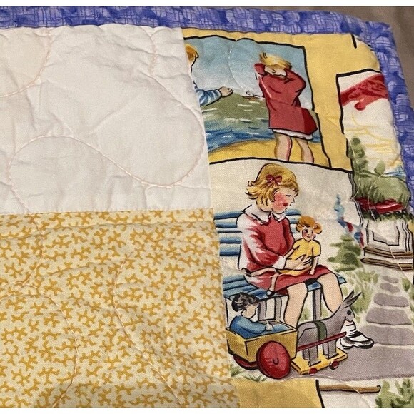 Handmade Baby Quilt 45x41 Patchwork - Picture 8 of 12